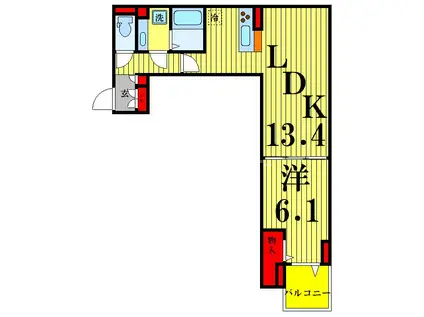 グラナーデ加賀(1LDK/3階)の間取り写真