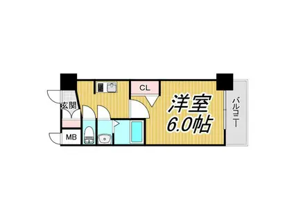アドバンス大阪フルーヴ(1K/5階)の間取り写真