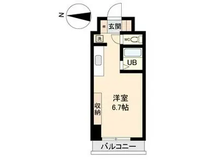 アソルティ東二番丁レジデンス(ワンルーム/4階)の間取り写真