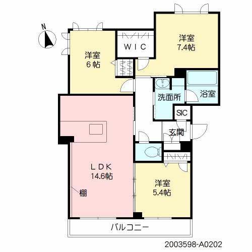 ヴィラアンプリエ(3LDK/2階)の間取り写真