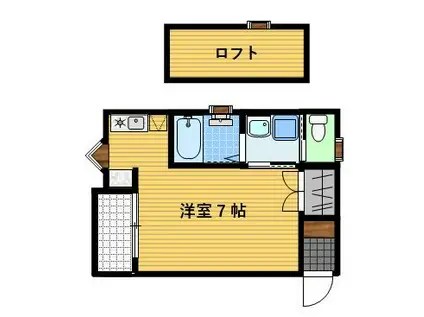 コーポユキ(ワンルーム/1階)の間取り写真