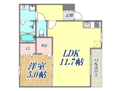 フジパレス宝塚仁川(1LDK/2階)の間取り写真