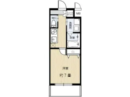 クローバー・グランデ長居公園(1K/2階)の間取り写真