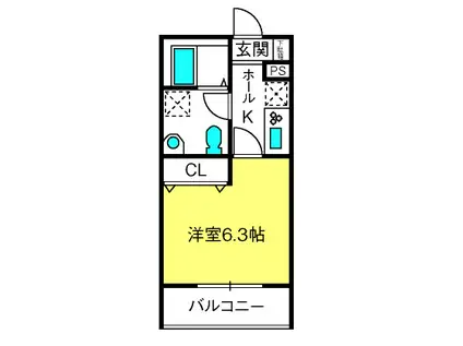 ルナモンド大和田(1K/2階)の間取り写真