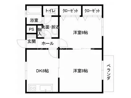 和風サラダ(2DK/2階)の間取り写真