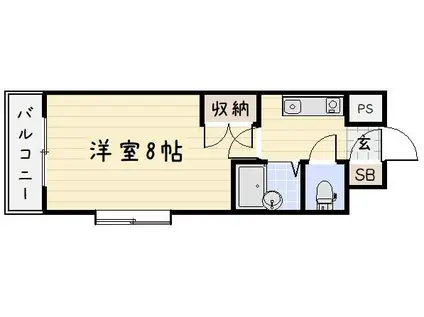 リファレンス到津(1K/4階)の間取り写真