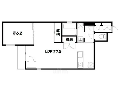 ヴィラスタジオーネ御所南(1LDK/4階)の間取り写真