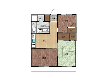 SUNBILL(3DK/2階)の間取り写真