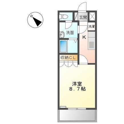 KOKOMO(1K/2階)の間取り写真