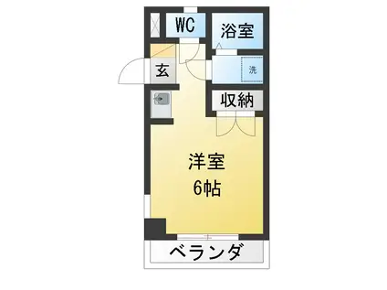 リバータウン松枝(ワンルーム/2階)の間取り写真