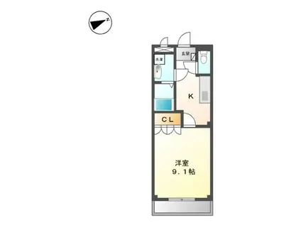 MOE III(1K/2階)の間取り写真