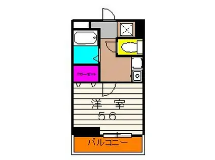 ル・カリエンテ(1K/3階)の間取り写真