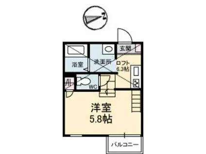 ALPHA・THE・TERRACE 駅南通(ワンルーム/2階)の間取り写真