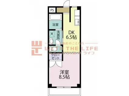 クラウンII津福(1DK/1階)の間取り写真