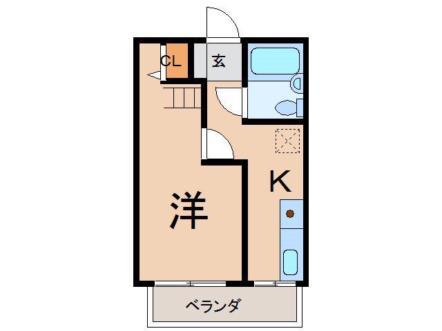 コーポS&S3(1K/2階)の間取り写真