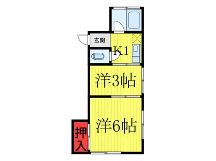 敬和ハウス(2K/1階)の間取り写真