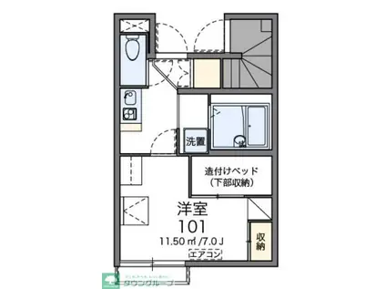 レオパレスライト II(1K/2階)の間取り写真