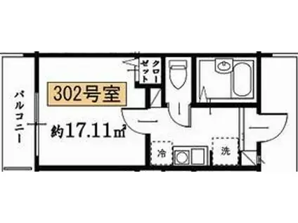 MELDIA松島(1K/3階)の間取り写真