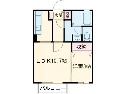 モナリエ見和(1DK/1階)の間取り写真