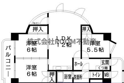 都城ビル(3LDK/4階)の間取り写真
