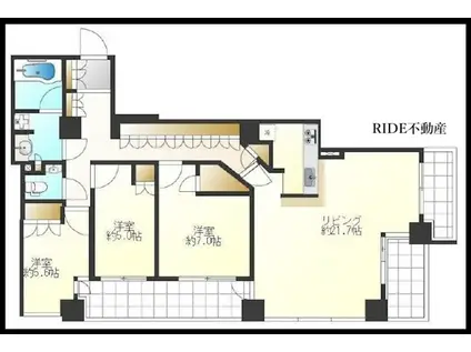 シティタワー堀江(3LDK/13階)の間取り写真