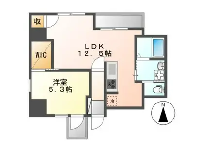 チサンマンション広小路(1LDK/9階)の間取り写真