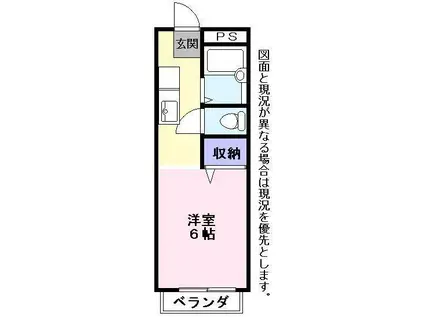 南彦根ハイツA(1K/2階)の間取り写真