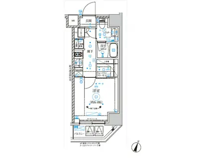 リルシア横濱吉野町3(1K/3階)の間取り写真