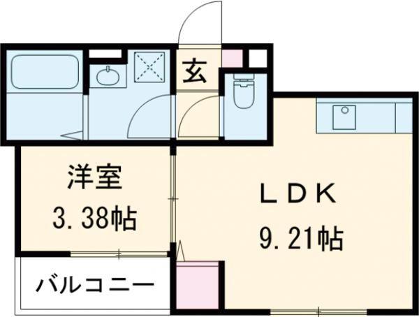 GAIA櫛原(1LDK/2階)の間取り写真
