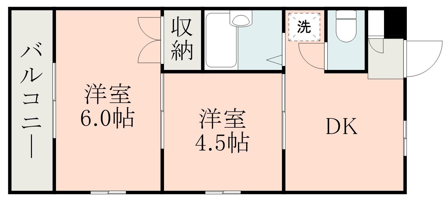 パルティールII(2DK/3階)の間取り写真