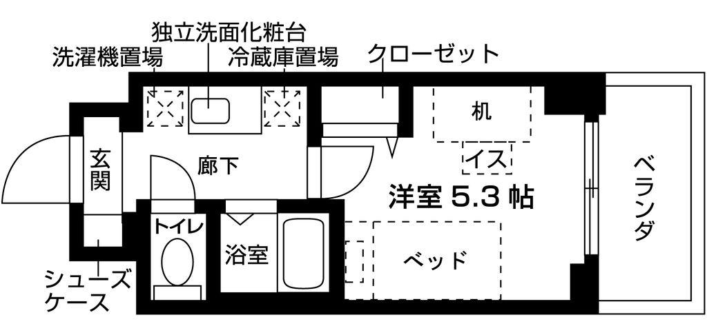 キャンパスヴィレッジ京都今出川通(ワンルーム/2階)の間取り写真