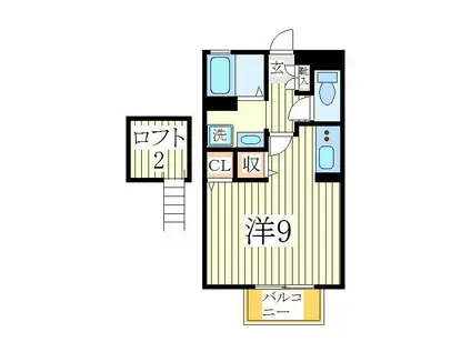 TOWN-A(ワンルーム/1階)の間取り写真