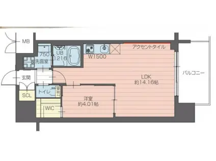 プレジオ永和ASIAN(1LDK/2階)の間取り写真