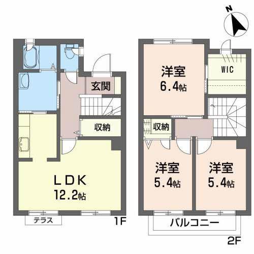 ファミール城西C(3LDK/2階)の間取り写真