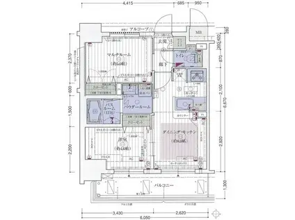 エステムコート新大阪IXグランブライト(2DK/11階)の間取り写真
