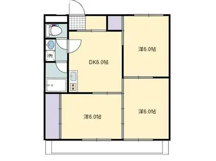 パークマンション(3DK/2階)の間取り写真