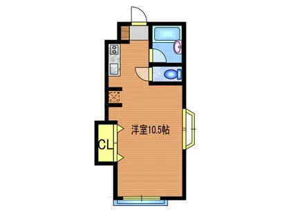 グレーコートむさしの(ワンルーム/2階)の間取り写真