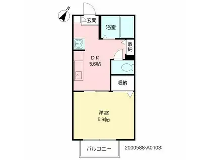 パルドミール I棟(1DK/1階)の間取り写真