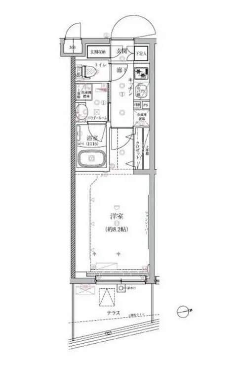 クレイシア祐天寺 1階階 間取り