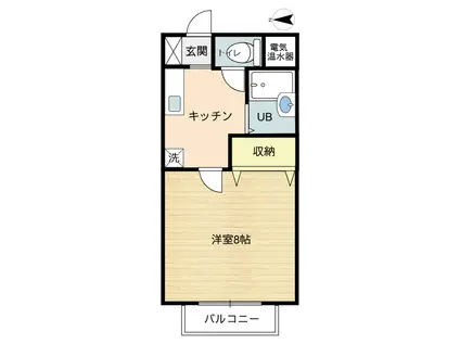 シルクハイツ(1K/1階)の間取り写真