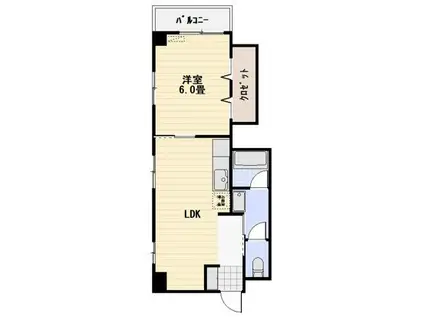 エムケイパレス(1LDK/1階)の間取り写真