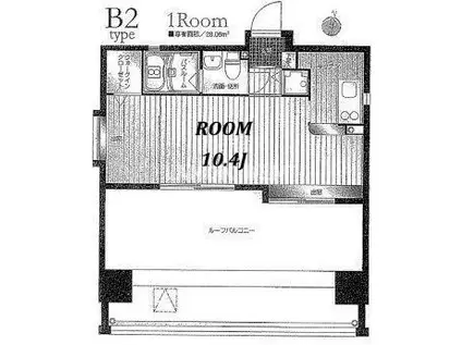 ローズモントフレア舞鶴(ワンルーム/12階)の間取り写真