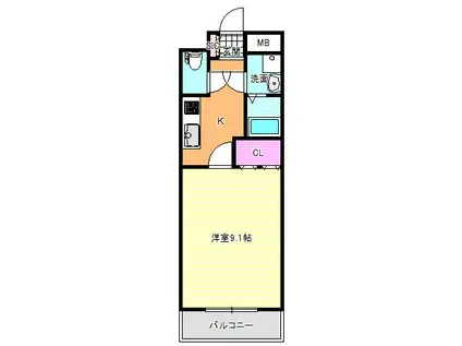 ラ・メゾン(1K/1階)の間取り写真