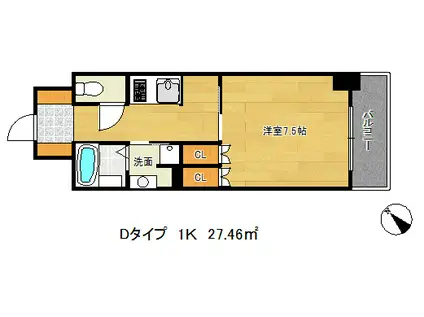 プラネソシエ神戸元町(1K/6階)の間取り写真