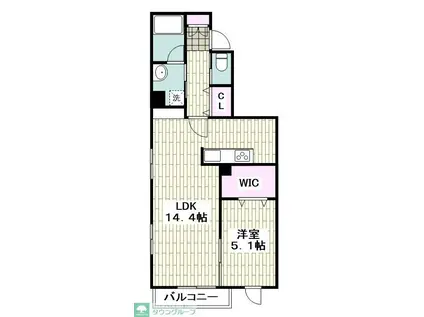 カメリアエステート(1LDK/2階)の間取り写真