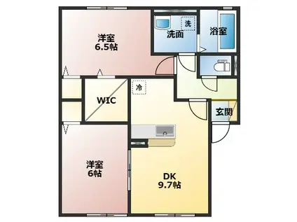 グレイス藤並 A棟(2DK/2階)の間取り写真