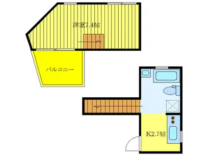 ときわ台のアパートメント(1K/2階)の間取り写真