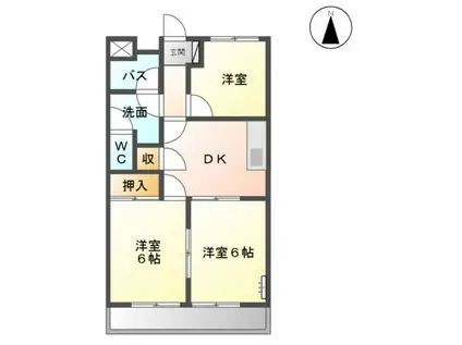 レジデンスミズノ壱番館(3DK/1階)の間取り写真