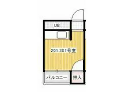 コート宮脇V(ワンルーム/2階)の間取り写真