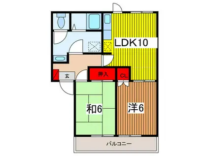 コートカスピア(2LDK/1階)の間取り写真